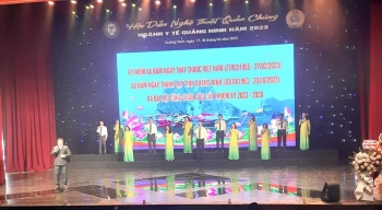 Ban bảo vệ chăm sóc sức khỏe cán bộ Tỉnh Quảng Ninh tham gia Hội diễn nghệ thuật quần chúng ngành Y tế năm 2023.